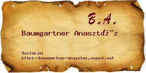 Baumgartner Anasztáz névjegykártya